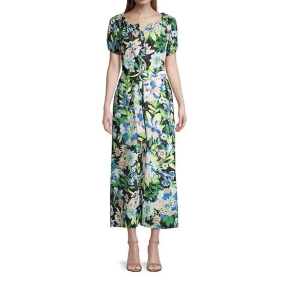 Kate Spade - Vibrant Blue and Green Maxi Dress - size M - Picture 1 of 7